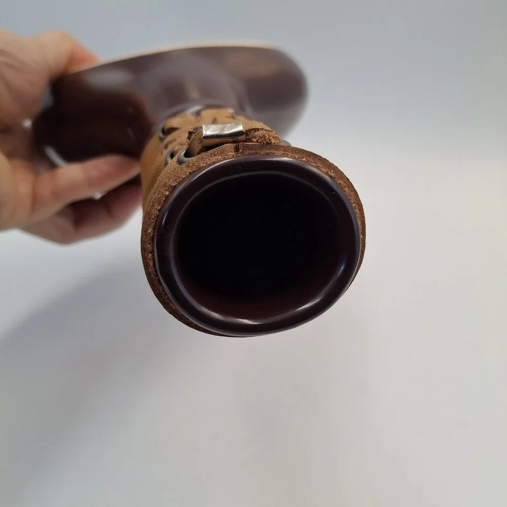 Nuvo Eco Ceramic Handy Coffee Bean Roaster Brown Leather Handle Made in Korea